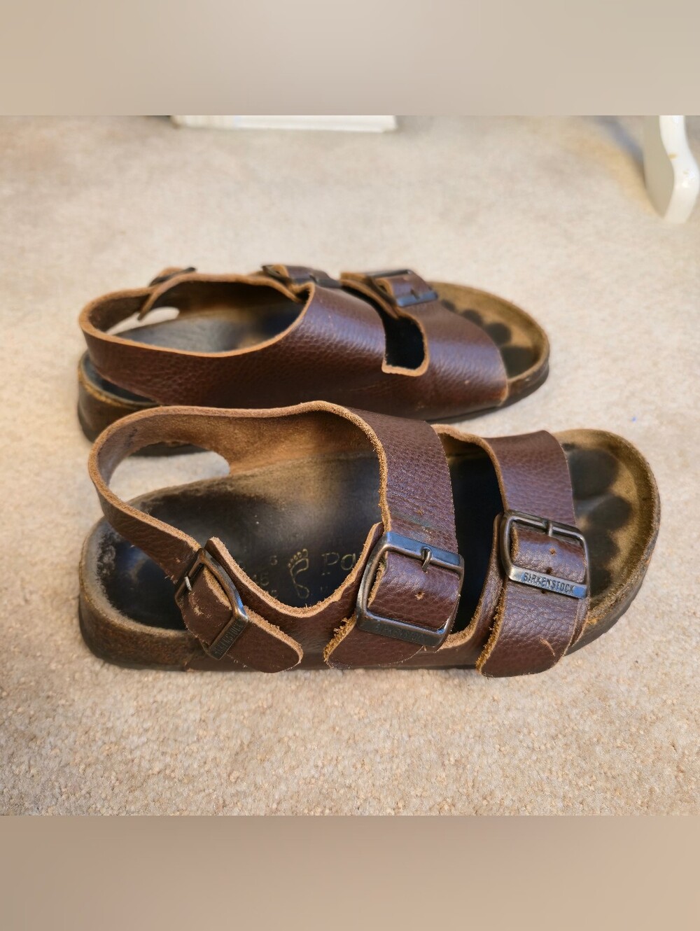 Birkenstock Milano Nubuck Leather Brown Chocolate Sandals US Size 7 - Picture 2 of 7